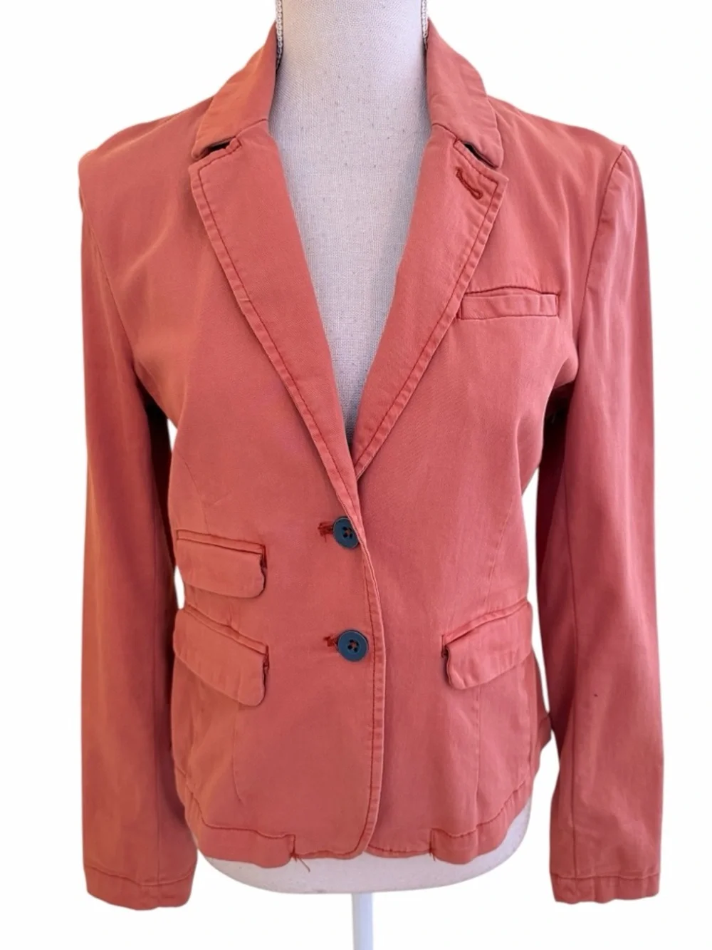 Anthropologie Hei Hei Rust Stretch Cotton Four Pocket Two Button Blazer S